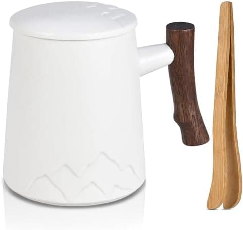 Teetasse mit Teesieb und Deckel - Keramik Tasse zur Geschenkung Große Teetassen mit Holzgriff
| Keramik Teetasse mit Te
