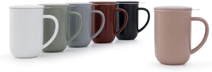 Viva Scandinavia Teetasse Glas Doppelwandig für Thermoglas und Tee-Verfeinerung, mit Edelstahl-Sieb und Bambus-Holz-Deck