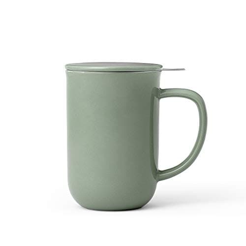 Viva Scandinavia Teetasse Glas Doppelwandig für Thermoglas und Tee-Verfeinerung, mit Edelstahl-Sieb und Bambus-Holz-Deck