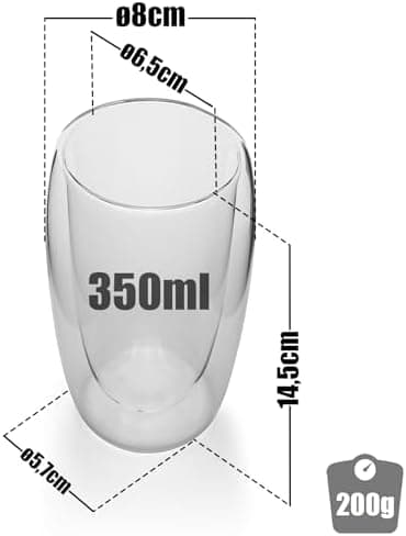 BigDean Doppelwandige Latte Macchiato Gläser 300 ml Geschenkverpackung
| BigDean Teetassen und Kaffeegläser 300 ml dopp