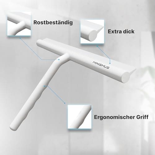 MINISMUS Silikon Duschabzieher – Selbstklebend, Glasabzieher für Duschemöbel, Badewasserabsorber – Magnet-Halterung, Ohn