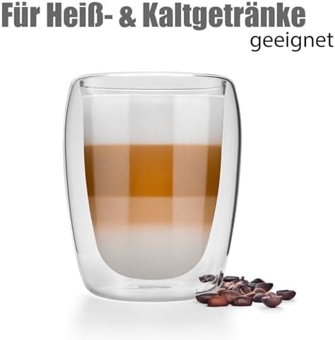 BigDean Doppelwandige Latte Macchiato Gläser 300 ml Geschenkverpackung
| BigDean Teetassen und Kaffeegläser 300 ml dopp