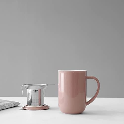 Viva Scandinavia Teetasse Glas Doppelwandig für Thermoglas und Tee-Verfeinerung, mit Edelstahl-Sieb und Bambus-Holz-Deck