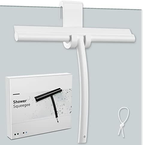 MOSUO Duschabzieher Schwarz - Dusche, Fensterreinigung, Edelstahl-Kern, Silikon, Badezimmer