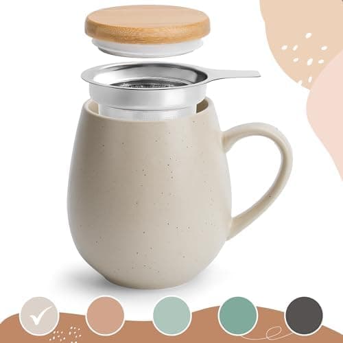 Teetasse mit Sieb XXL - 550 ml - für Tee-Zubereitung bei Bedarf