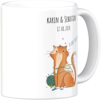 Personalisierte Tasse mit Namen und Motiv – 325ml, Keramik, vers. Farben – Geschenkidee für Männer und Frauen – Jahresta
