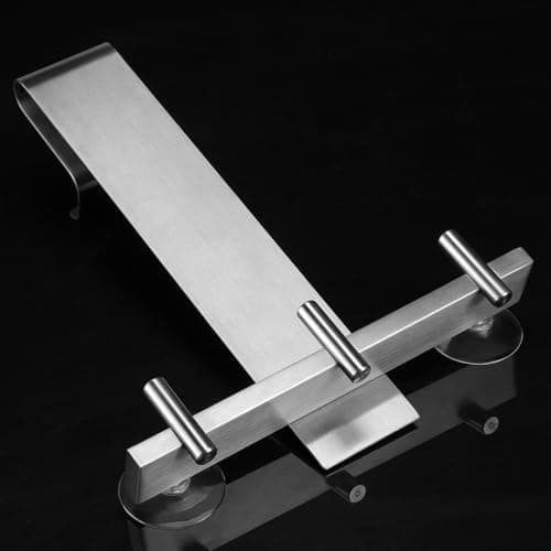 Kegii Duschhaken ohne Bohren - Ideal für Glasstärken von 6-12 mm | Für Handtücher und Duschabzieher | 2er Set Matt Schwa