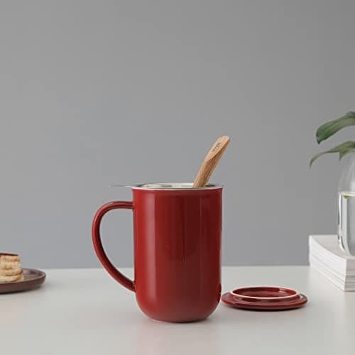 Viva Scandinavia Teetasse Glas Doppelwandig für Thermoglas und Tee-Verfeinerung, mit Edelstahl-Sieb und Bambus-Holz-Deck