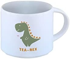 Odernichtoderdoch Tea-Rex Tasse - Keramik Kaffeebecher für Begeisterte - Esszimmer & Büro - Weiße Vase Form, 0,4 L