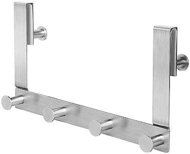 JSVER Glasduschwand Haken ohne Bohren mit Edelstahl Handtuchhalter 10-12 mm Glasstärke Duschabzieher Edelstahl Halterung