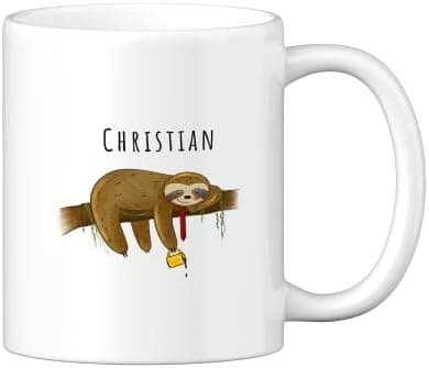 Personalisierte Tasse mit Namen und Motiv – 325ml, Keramik, vers. Farben – Geschenkidee für Männer und Frauen – Jahresta