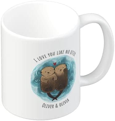Personalisierte Tasse mit Namen und Motiv – 325ml, Keramik, vers. Farben – Geschenkidee für Männer und Frauen – Jahresta