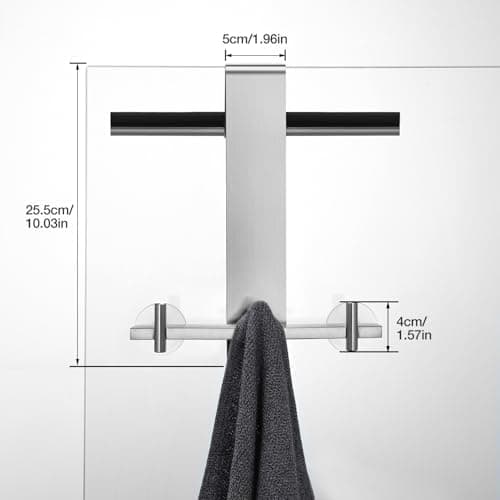 Kegii Duschhaken ohne Bohren - Ideal für Glasstärken von 6-12 mm | Für Handtücher und Duschabzieher | 2er Set Matt Schwa