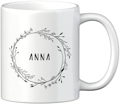 Personalisierte Tasse mit Namen und Motiv – 325ml, Keramik, vers. Farben – Geschenkidee für Männer und Frauen – Jahresta