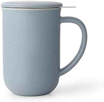 Viva Scandinavia Teetasse Glas Doppelwandig für Thermoglas und Tee-Verfeinerung, mit Edelstahl-Sieb und Bambus-Holz-Deck