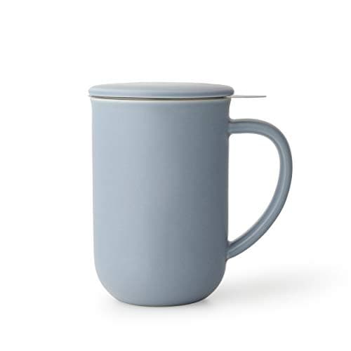 Viva Scandinavia Teetasse Glas Doppelwandig für Thermoglas und Tee-Verfeinerung, mit Edelstahl-Sieb und Bambus-Holz-Deck