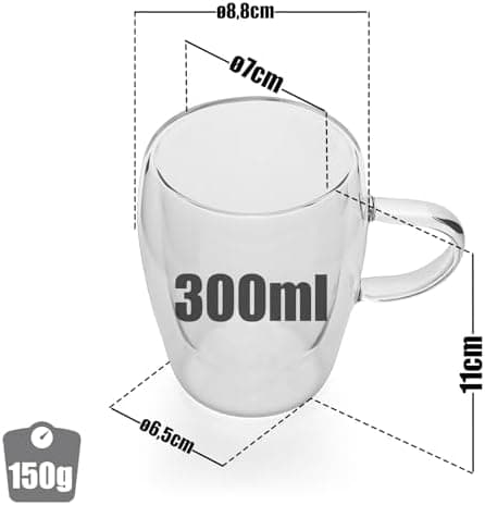 BigDean Doppelwandige Latte Macchiato Gläser 300 ml Geschenkverpackung
| BigDean Teetassen und Kaffeegläser 300 ml dopp