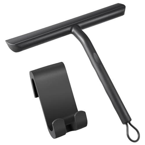 Vinabo Weissliche Duschabzieher Set Silikon Abzieher Bad Badezimmer Fenster Edelstahl Breit Saugnapf Bohrenfrei 21cm