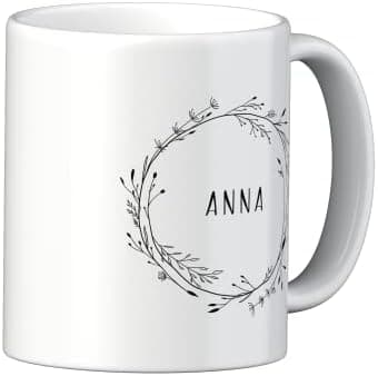 Personalisierte Tasse mit Namen und Motiv – 325ml, Keramik, vers. Farben – Geschenkidee für Männer und Frauen – Jahresta