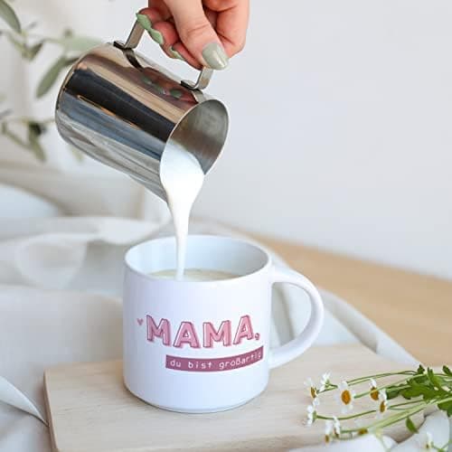 Odernichtoderdoch Tea-Rex Tasse - Keramik Kaffeebecher für Begeisterte - Esszimmer & Büro - Weiße Vase Form, 0,4 L