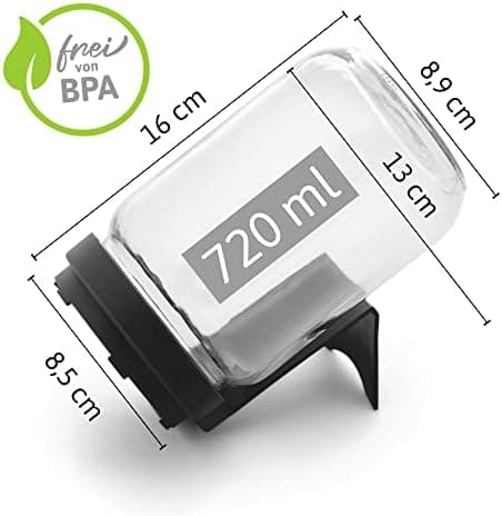 Sprossenglas Set FLORTUS 720ml frische Keimsprossen Anzucht - Sprossen Anzuchtset mit Siebdeckel & Ständer für leckere M