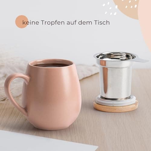 Teetasse mit Sieb XXL - 550 ml - für Tee-Zubereitung bei Bedarf