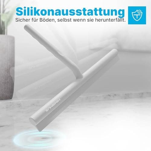 MINISMUS Silikon Duschabzieher – Selbstklebend, Glasabzieher für Duschemöbel, Badewasserabsorber – Magnet-Halterung, Ohn