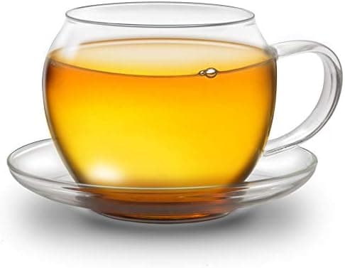Creano JUMBO Tee-Tasse XXL aus Glas mit Henkel und integriertem Edelstahlsieb für Feierabend │ leicht transportationfähi