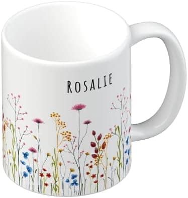 Personalisierte Tasse mit Namen und Motiv – 325ml, Keramik, vers. Farben – Geschenkidee für Männer und Frauen – Jahresta