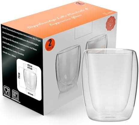 BigDean Doppelwandige Latte Macchiato Gläser 300 ml Geschenkverpackung
| BigDean Teetassen und Kaffeegläser 300 ml dopp