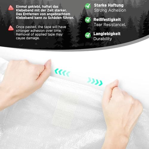 EcoOE PE Planenband Reparaturklebeband 5M x 8CM Wasserabweisend für Zelte Sonnenschirme Pavillon Plane lkw Abdeckplanen