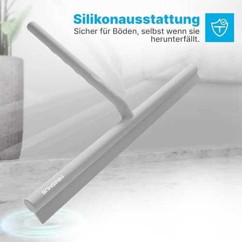 MINISMUS Silikon Duschabzieher – Selbstklebend, Glasabzieher für Duschemöbel, Badewasserabsorber – Magnet-Halterung, Ohn