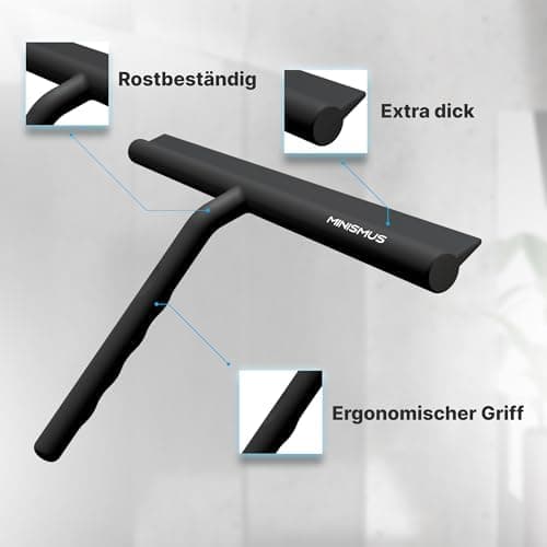 MINISMUS Silikon Duschabzieher – Selbstklebend, Glasabzieher für Duschemöbel, Badewasserabsorber – Magnet-Halterung, Ohn