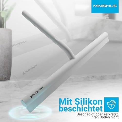 MINISMUS Silikon Duschabzieher – Selbstklebend, Glasabzieher für Duschemöbel, Badewasserabsorber – Magnet-Halterung, Ohn