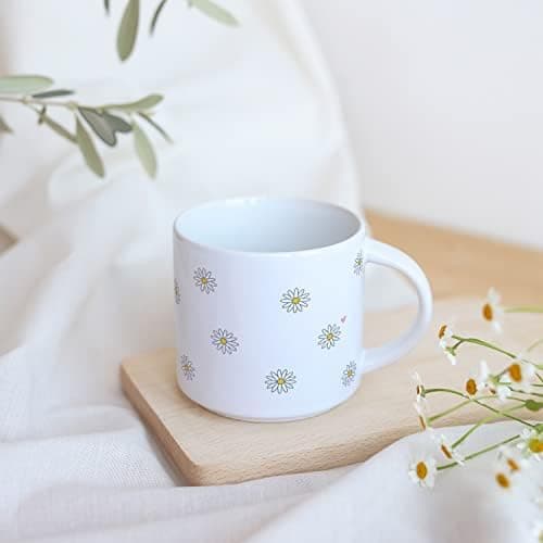 Odernichtoderdoch Tea-Rex Tasse - Keramik Kaffeebecher für Begeisterte - Esszimmer & Büro - Weiße Vase Form, 0,4 L