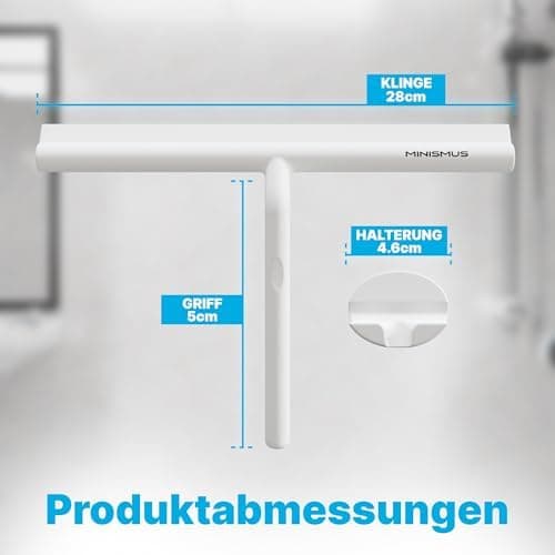 MINISMUS Silikon Duschabzieher – Selbstklebend, Glasabzieher für Duschemöbel, Badewasserabsorber – Magnet-Halterung, Ohn