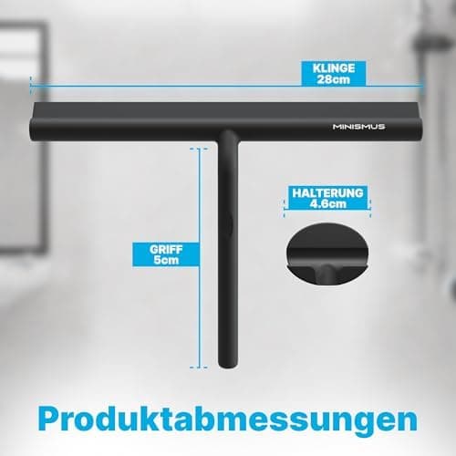 MINISMUS Silikon Duschabzieher – Selbstklebend, Glasabzieher für Duschemöbel, Badewasserabsorber – Magnet-Halterung, Ohn