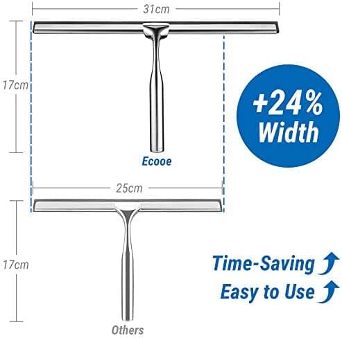 ECOOE Silikon Duschabzieher 33cm Schwarz, für Bad und Badezimmer
| ECOOE Silikonduschabzieher ohne Bohrungen, für Glass