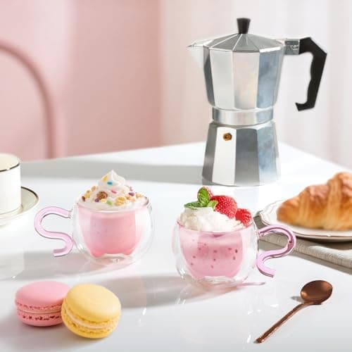 Ecoeod Hund Tasse Doppeltgewandige Gläser für Frauen und Männer 280ml Geburtstag Geschenke Valentinstag