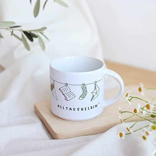 Odernichtoderdoch Tea-Rex Tasse - Keramik Kaffeebecher für Begeisterte - Esszimmer & Büro - Weiße Vase Form, 0,4 L
