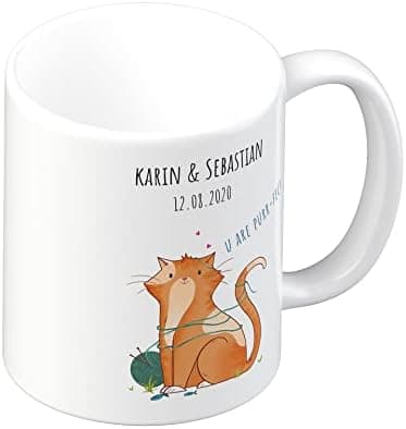 Personalisierte Tasse mit Namen und Motiv – 325ml, Keramik, vers. Farben – Geschenkidee für Männer und Frauen – Jahresta