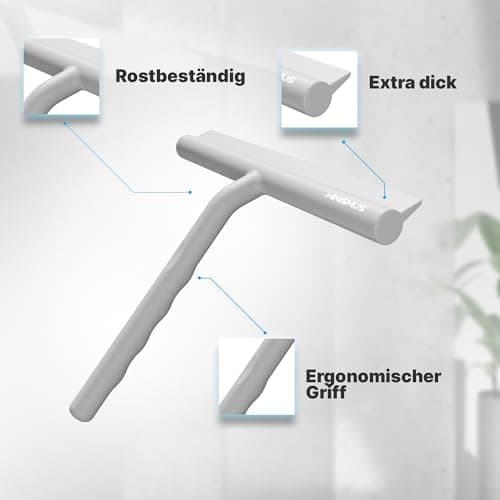 MINISMUS Silikon Duschabzieher – Selbstklebend, Glasabzieher für Duschemöbel, Badewasserabsorber – Magnet-Halterung, Ohn
