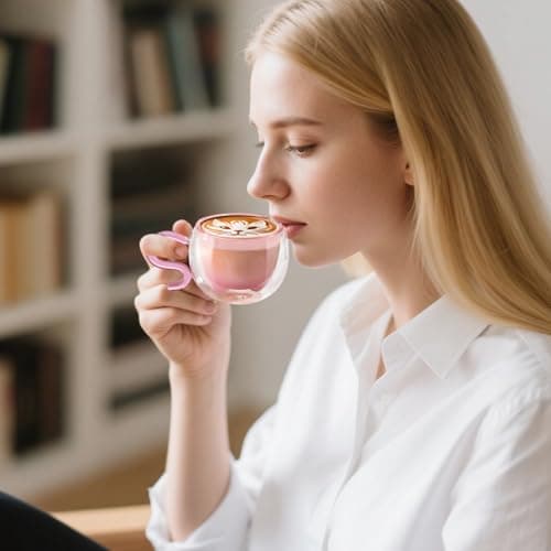 Ecoeod Hund Tasse Doppeltgewandige Gläser für Frauen und Männer 280ml Geburtstag Geschenke Valentinstag