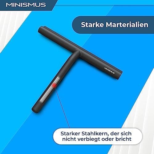 MINISMUS Silikon Duschabzieher – Selbstklebend, Glasabzieher für Duschemöbel, Badewasserabsorber – Magnet-Halterung, Ohn