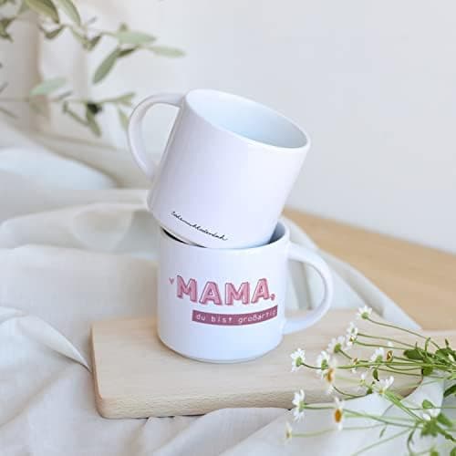 Odernichtoderdoch Tea-Rex Tasse - Keramik Kaffeebecher für Begeisterte - Esszimmer & Büro - Weiße Vase Form, 0,4 L