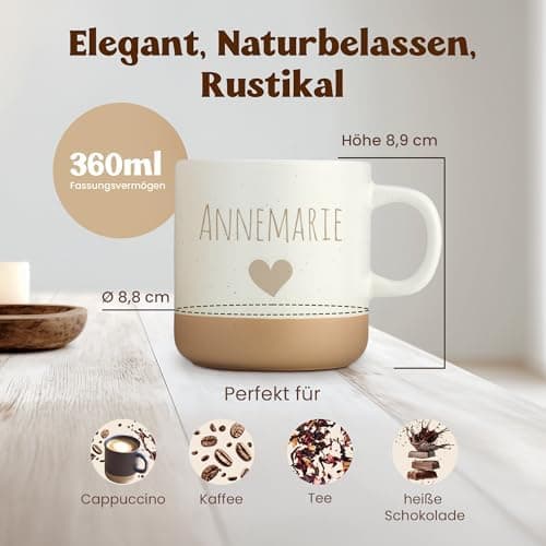 Gravur Tasse mit Namen - Personalisiert - Geschenk für Freundin