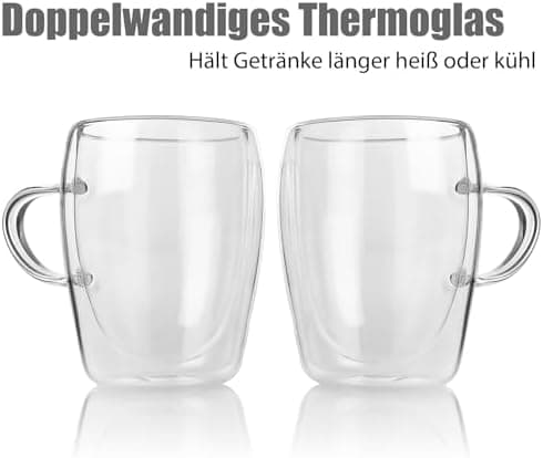 BigDean Doppelwandige Latte Macchiato Gläser 300 ml Geschenkverpackung
| BigDean Teetassen und Kaffeegläser 300 ml dopp