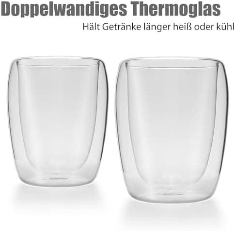 BigDean Doppelwandige Latte Macchiato Gläser 300 ml Geschenkverpackung
| BigDean Teetassen und Kaffeegläser 300 ml dopp