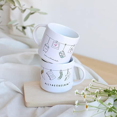 Odernichtoderdoch Tea-Rex Tasse - Keramik Kaffeebecher für Begeisterte - Esszimmer & Büro - Weiße Vase Form, 0,4 L