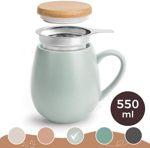 Teetasse mit Sieb XXL - 550 ml - für Tee-Zubereitung bei Bedarf